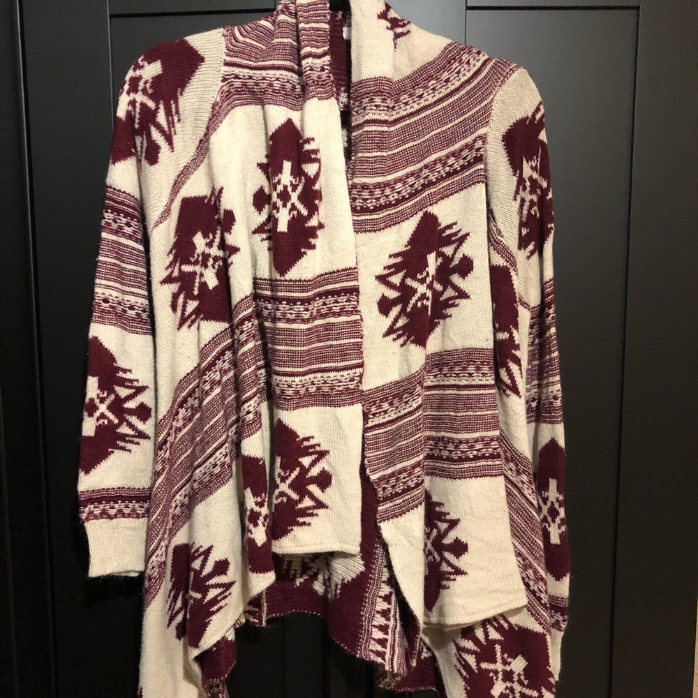 Awesome burgundy and tan fall/winter sweater